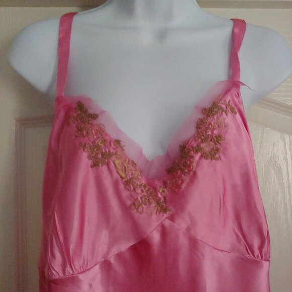 Cotton Express Pink Y2K Babydoll Cami Top 100% Silk 3X Floral Fairy - Picture 3 of 10